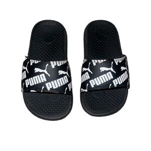 Boy’s Puma Black and White Slide Sandals